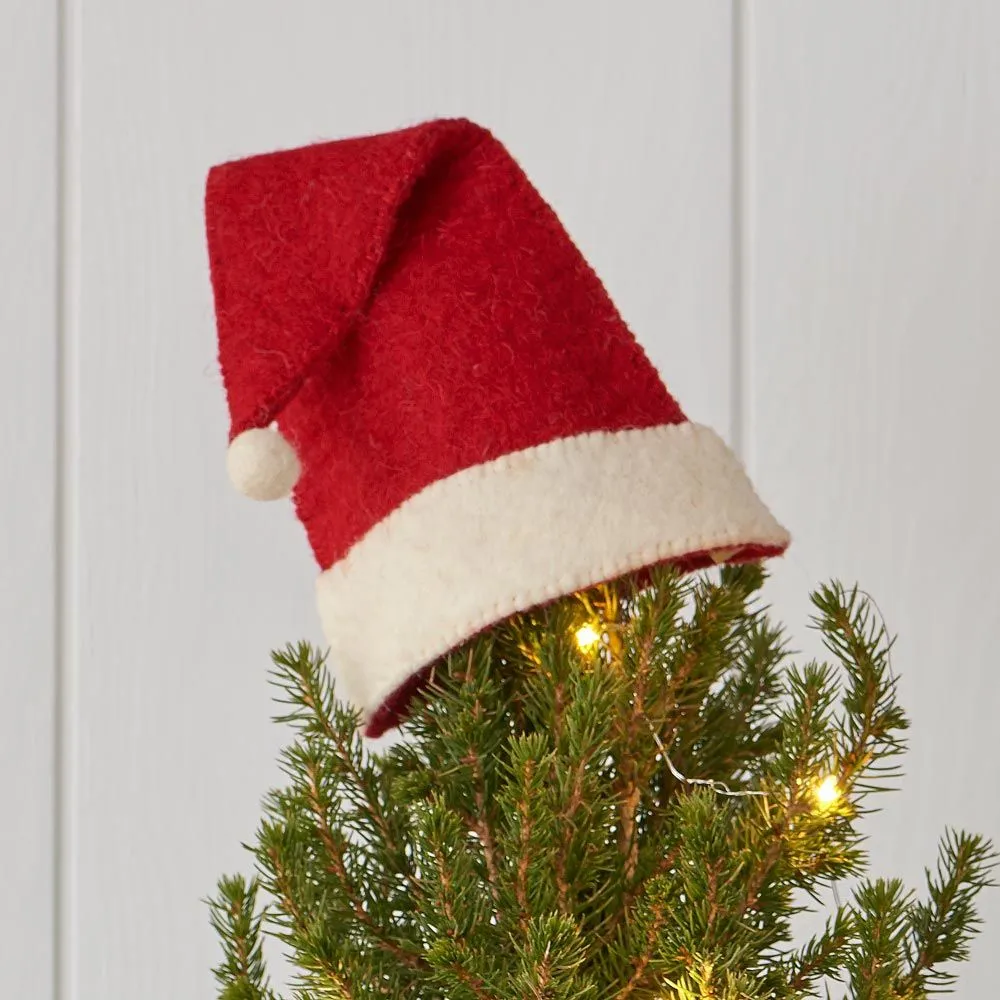 24-teiliges Set - Ikonsicher Weihnachts-Mini-Tischbaum-Set - Aus handgefilzter Wolle