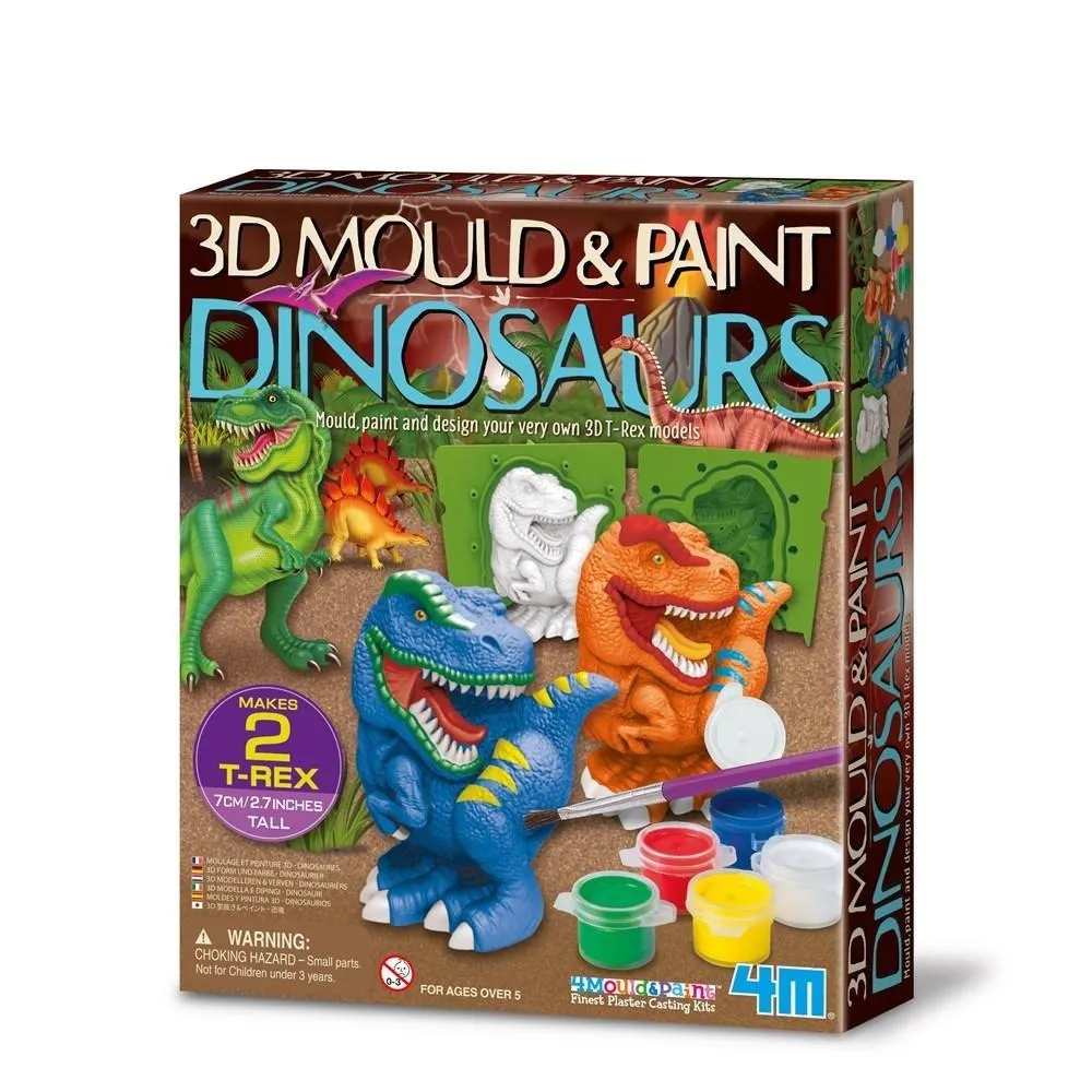 3D-Form- & Mal-Dinosaurier-Set