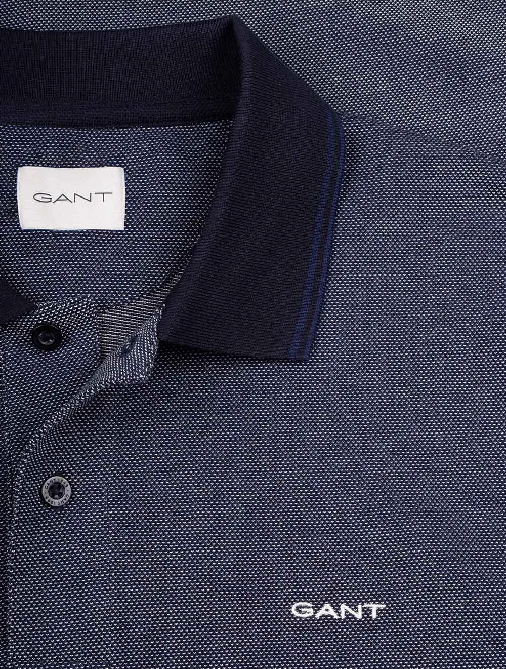 4-Farben Oxford Kurzarm Piqué Polo Persisch Blau