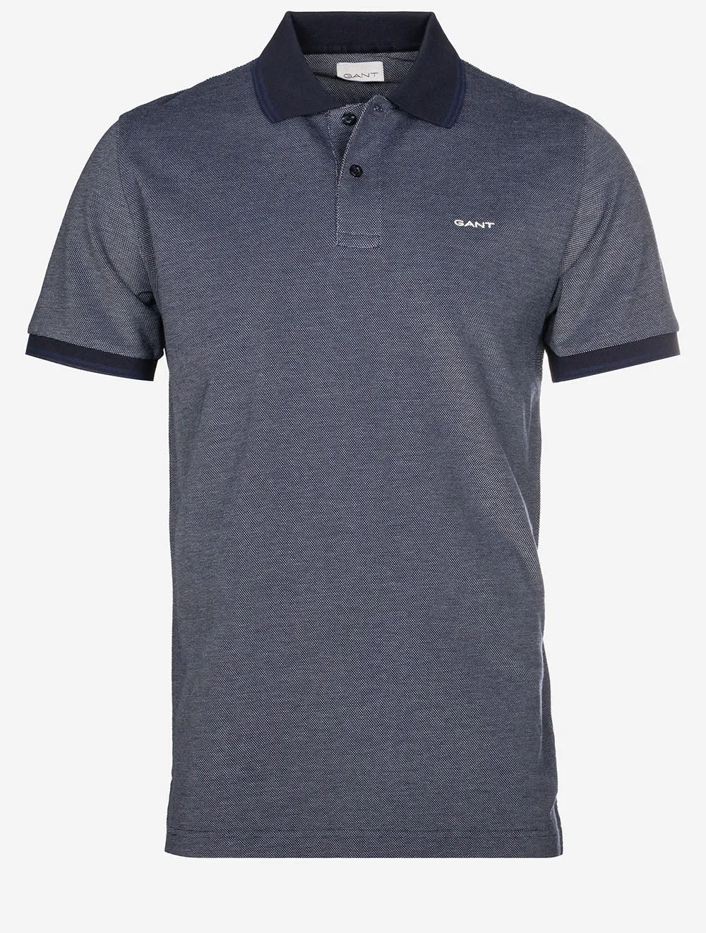 4-Farben Oxford Kurzarm Piqué Polo Persisch Blau