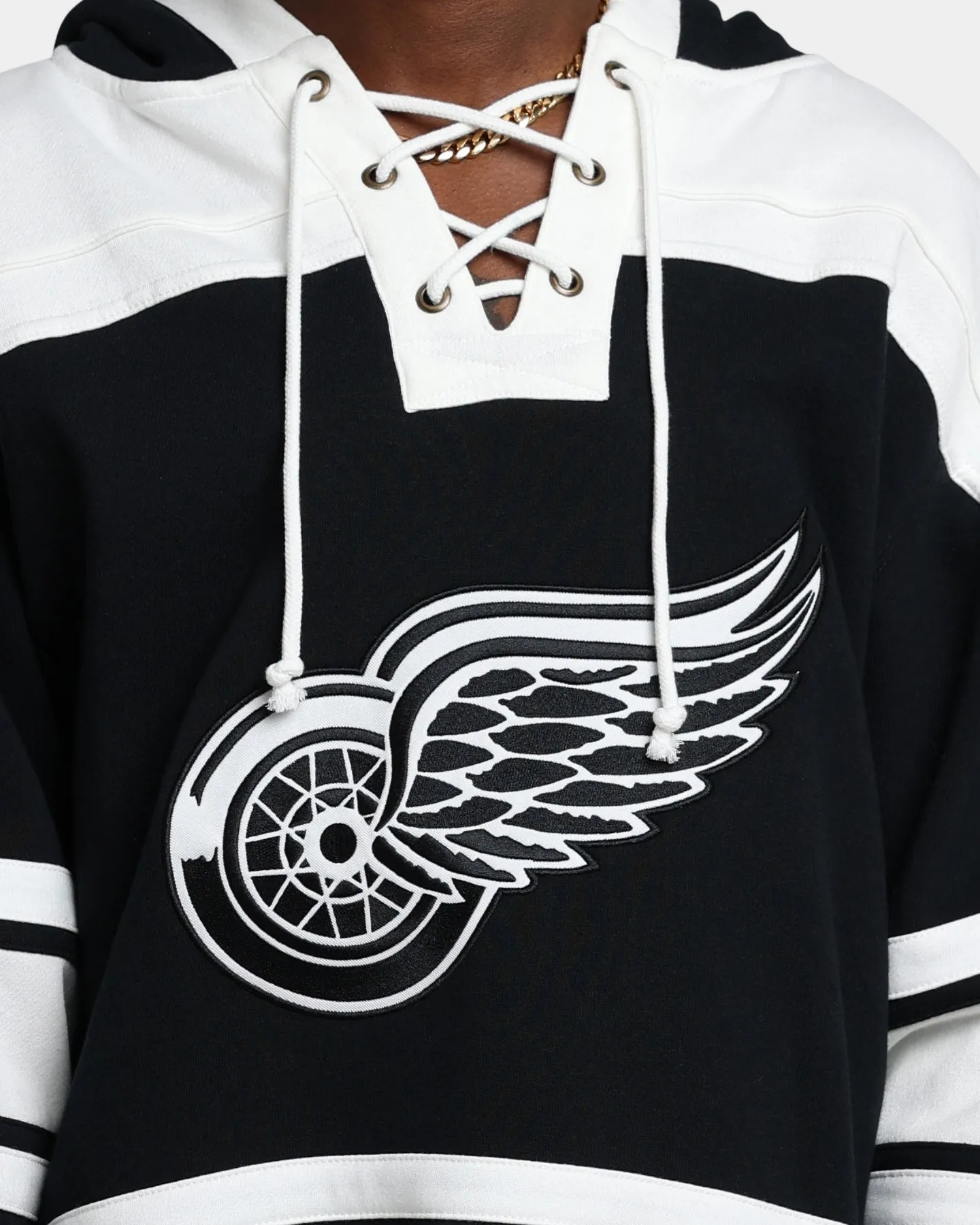 47 Brand Detroit Red Wings Superior Lacer Hoodie Tiefschwarz