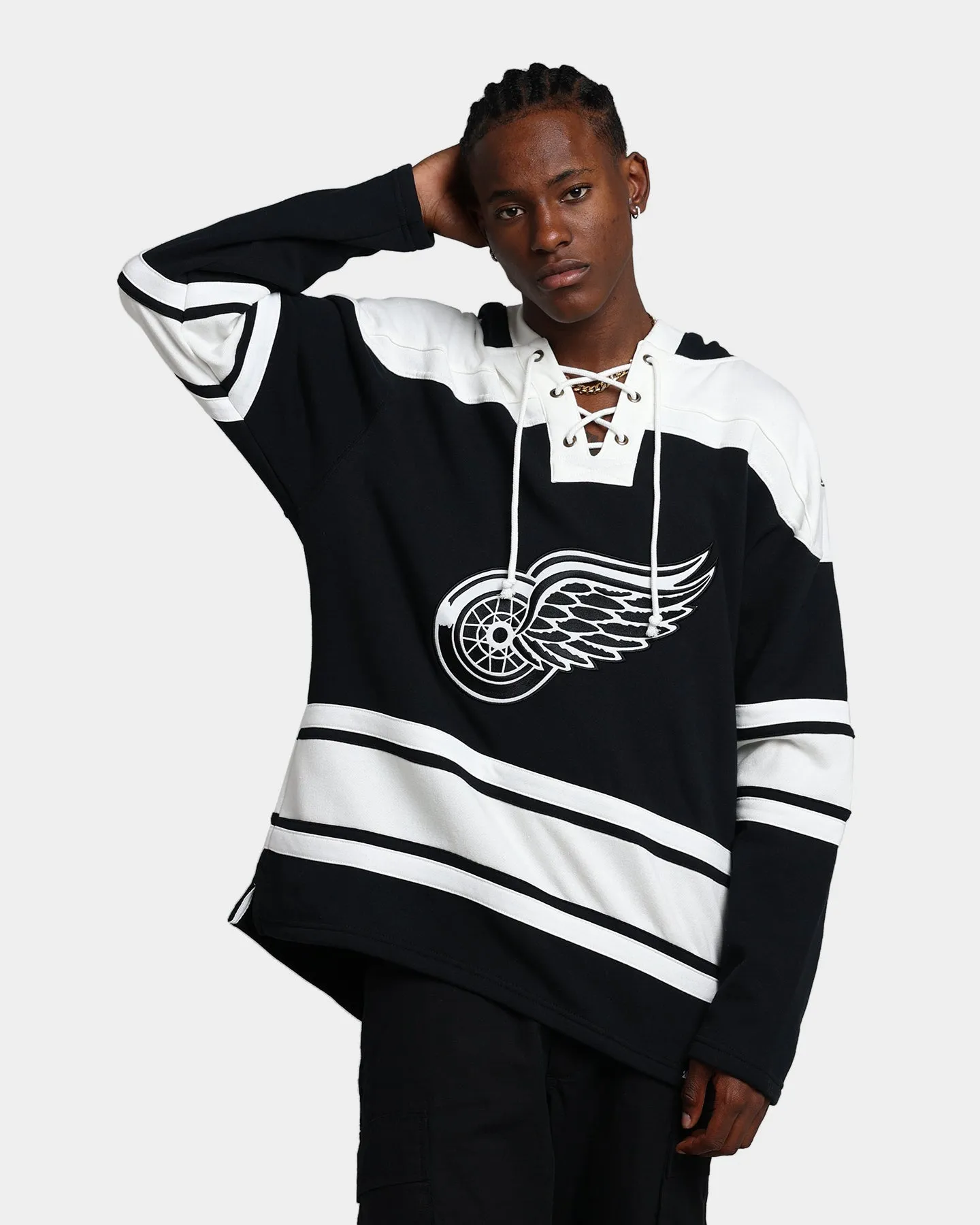 47 Brand Detroit Red Wings Superior Lacer Hoodie Tiefschwarz