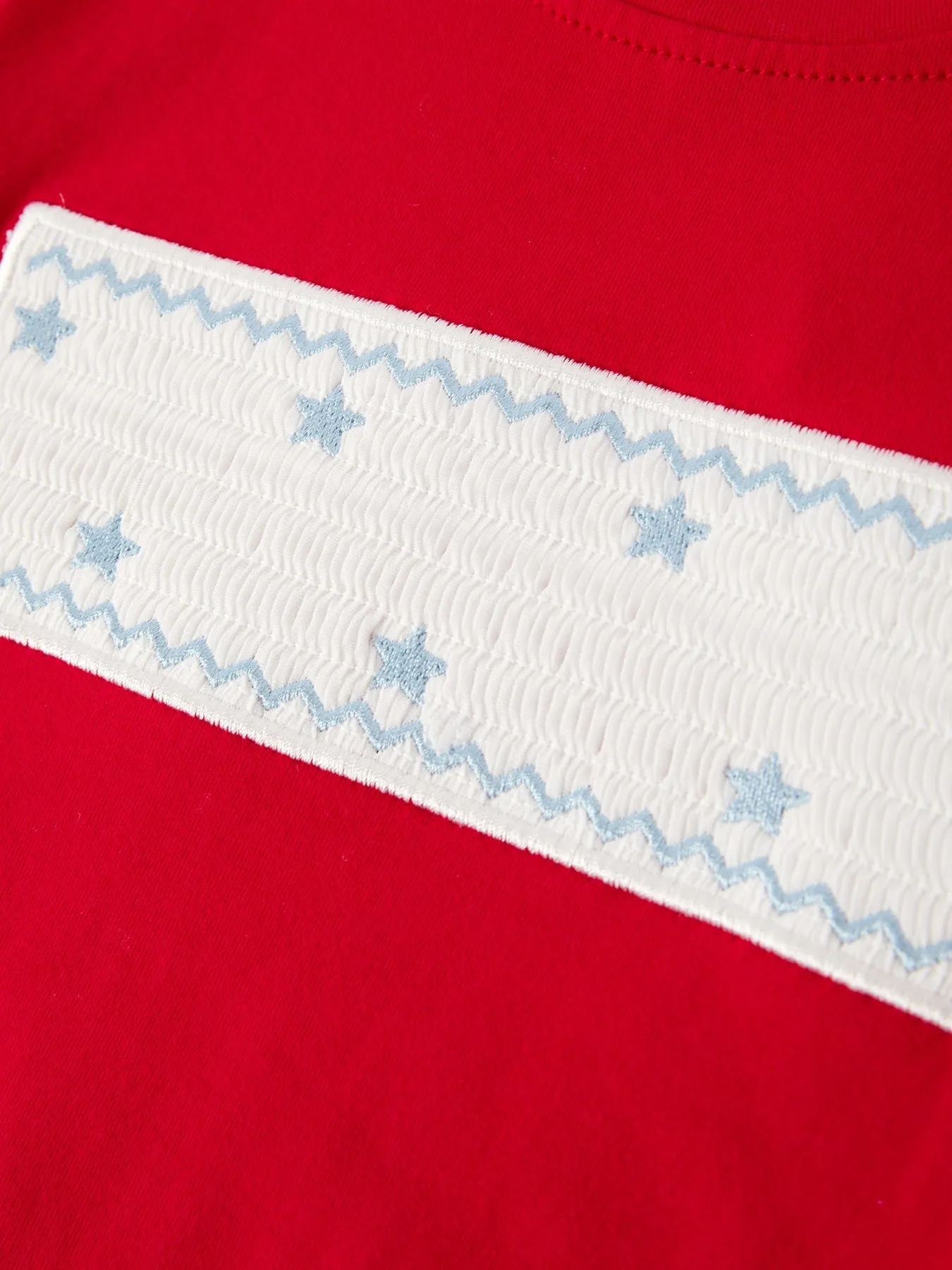 4. Juli Stern Stickerei Smocking Jungen Set