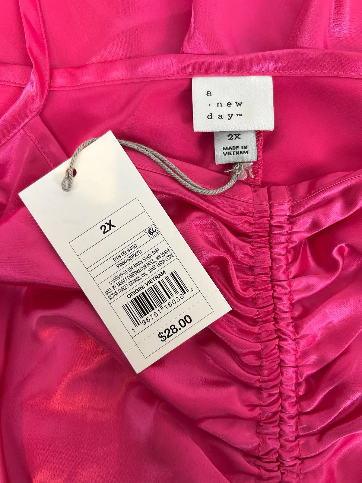 Ein neuer Tag Größe 22W Knallrosa Trägerkleid NWT