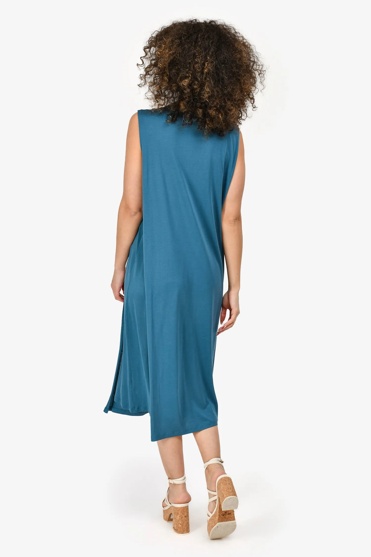 Acne Studio Blau S/L Midi-Kleid Größe M