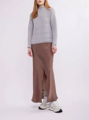 Alaia Overlap Skirt In Brown