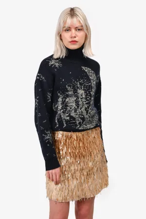Alberta Ferretti Gold Sequin Mini Skirt Size 4