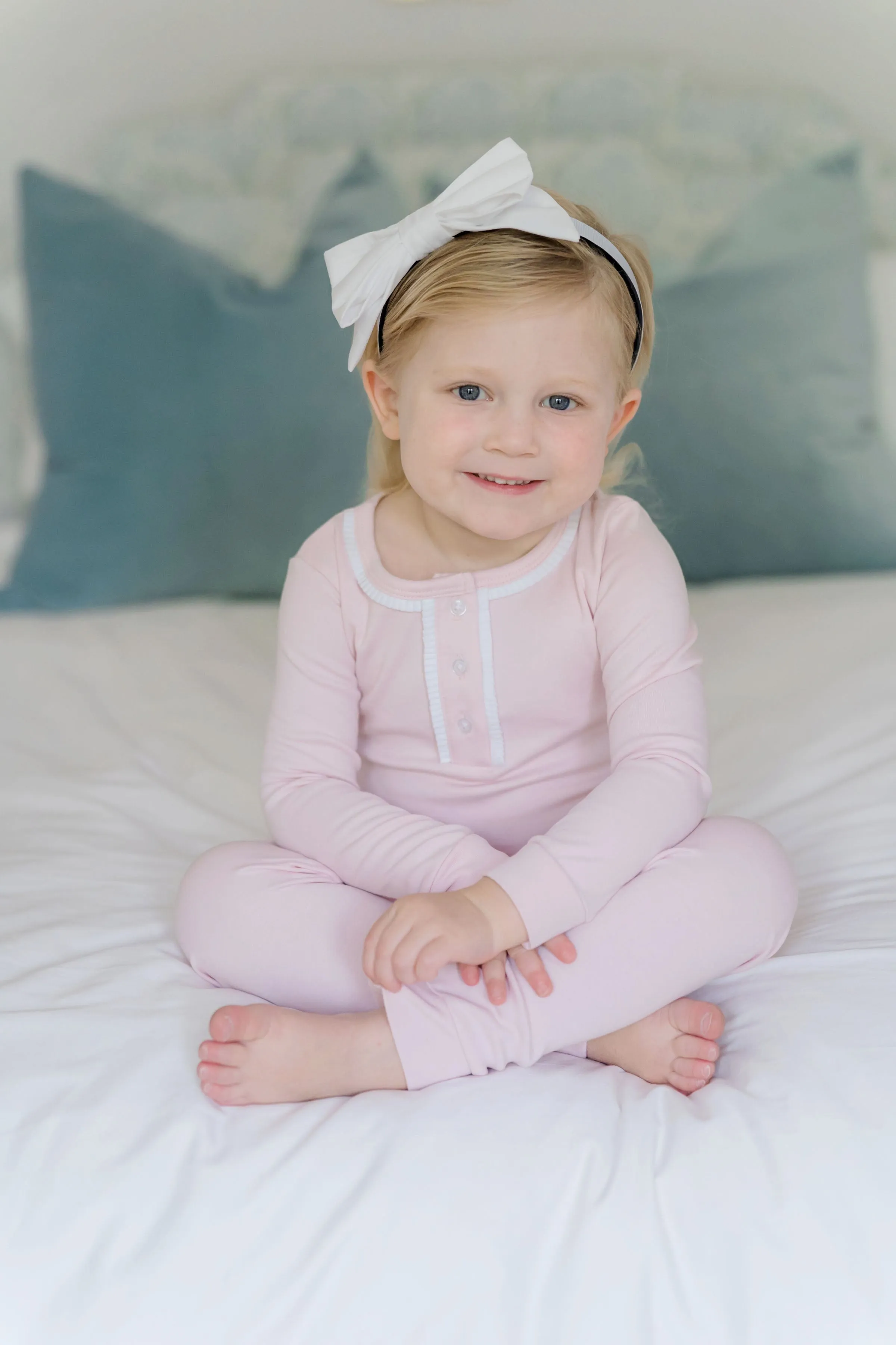 Alden Girls' Pima-Baumwoll-Pyjama-Hosen-Set - Hellrosa