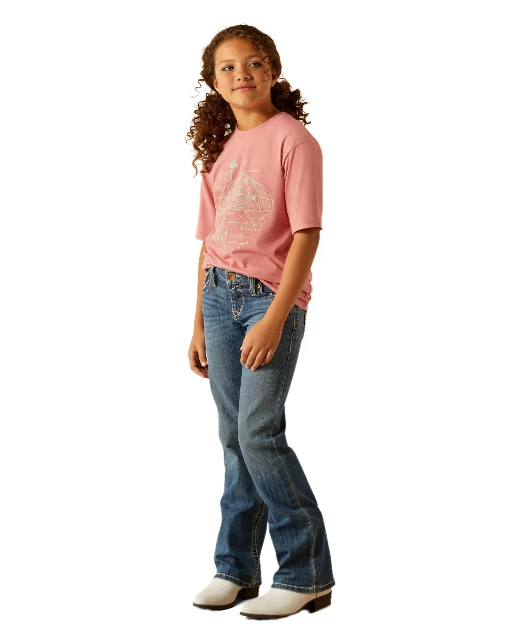 Ariat Kinder Bauernhof Motiv Kurzarm T-Shirt Ariat Kleidung