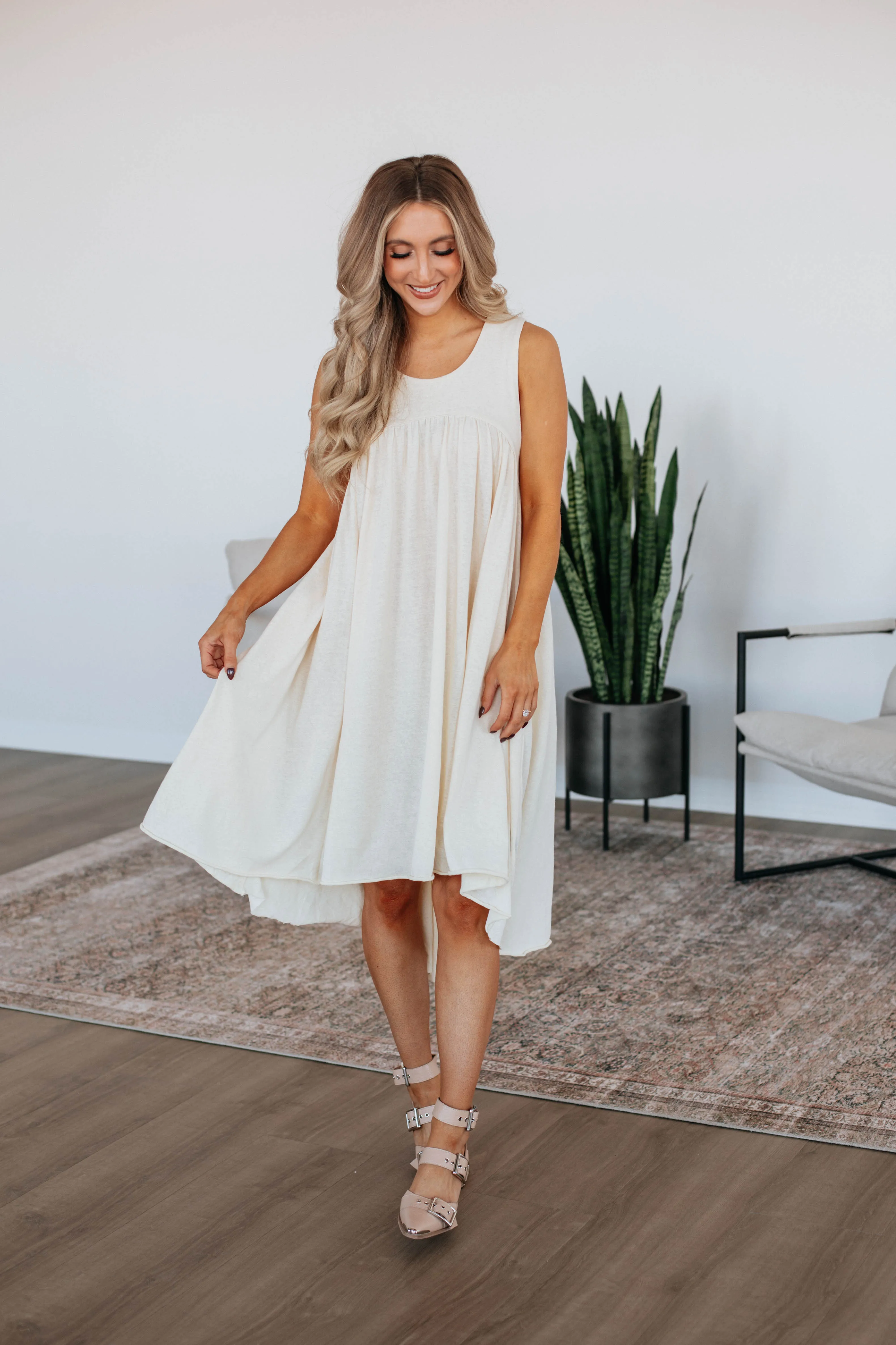 Ariella Midi-Kleid - Natur