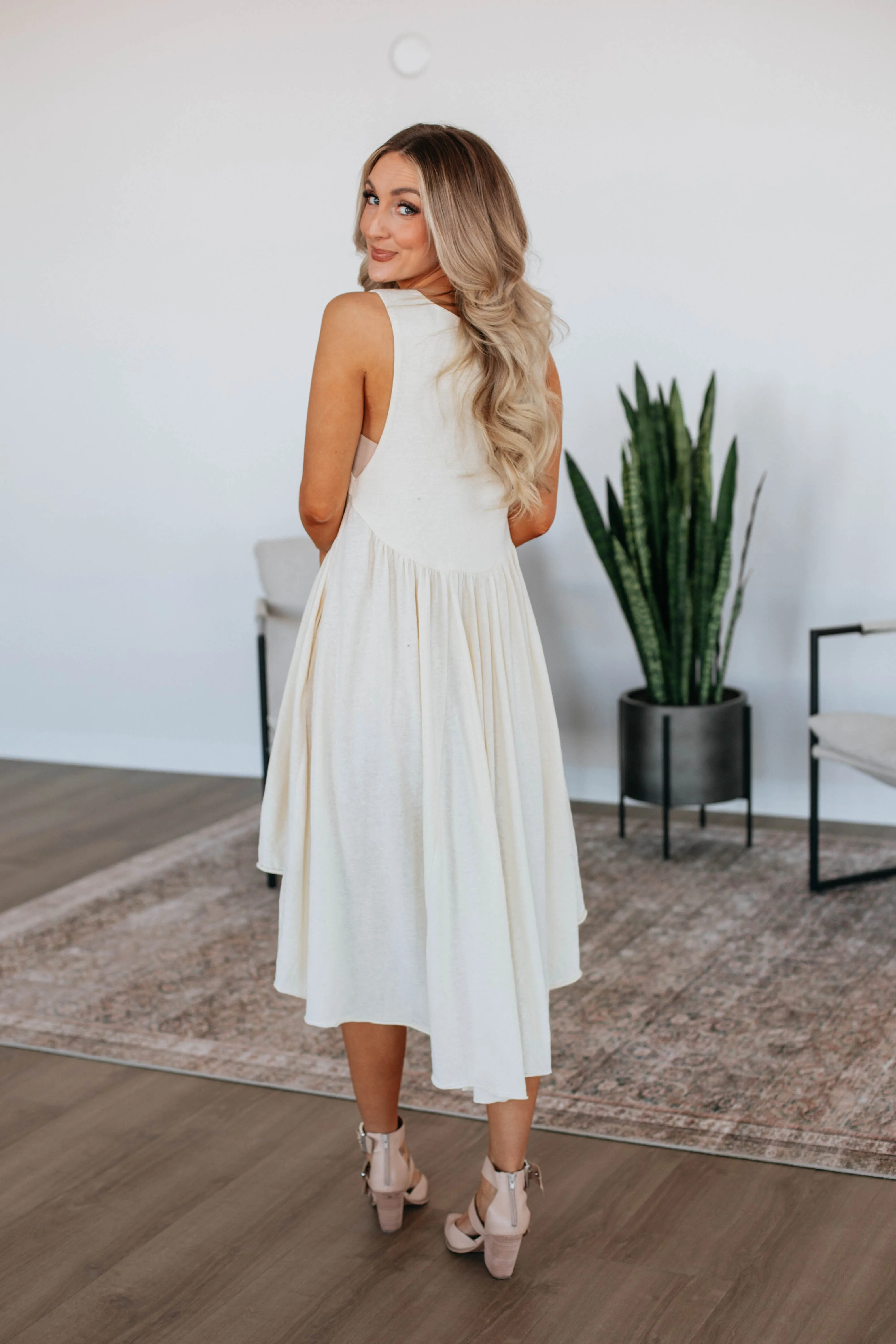 Ariella Midi-Kleid - Natur
