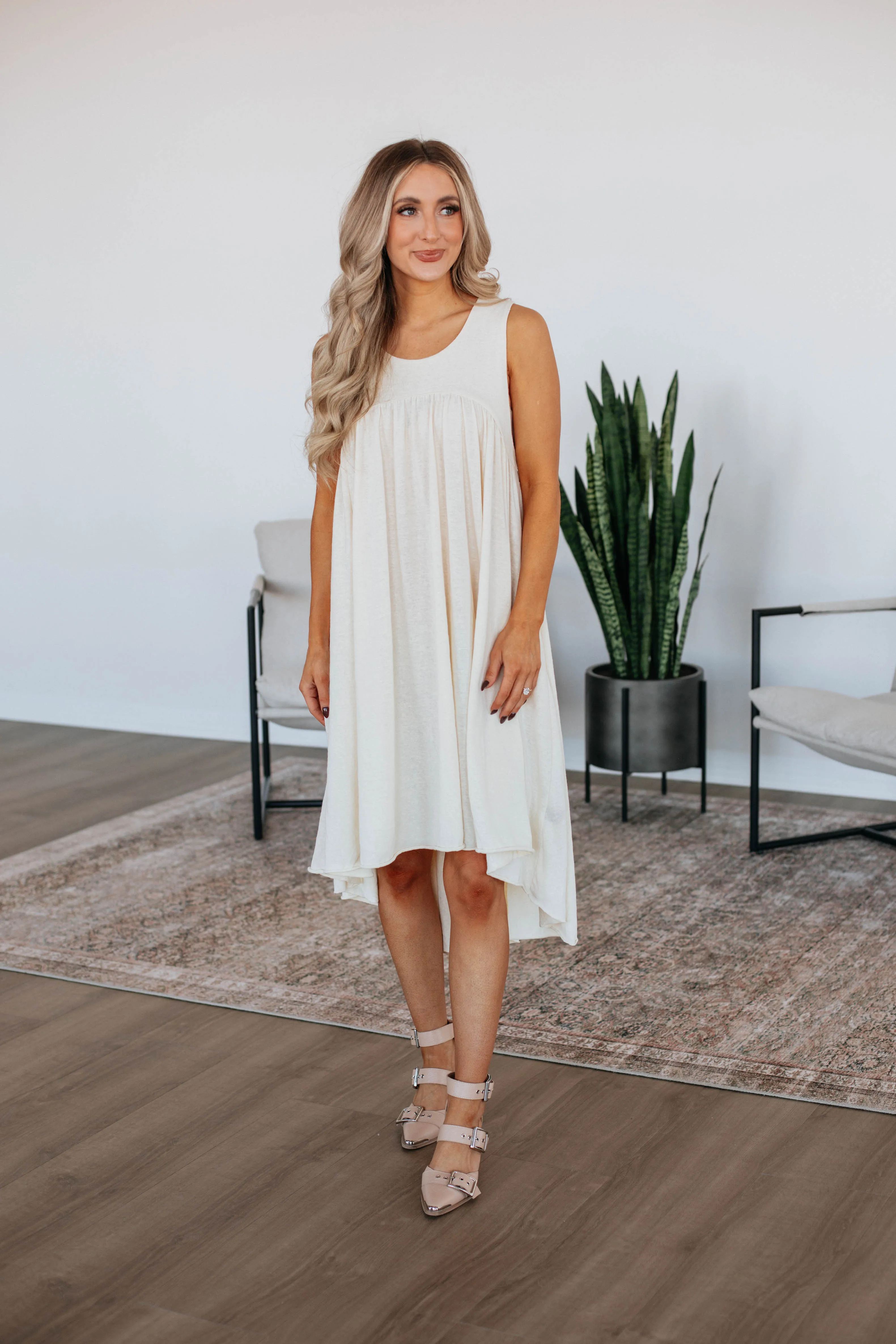 Ariella Midi-Kleid - Natur