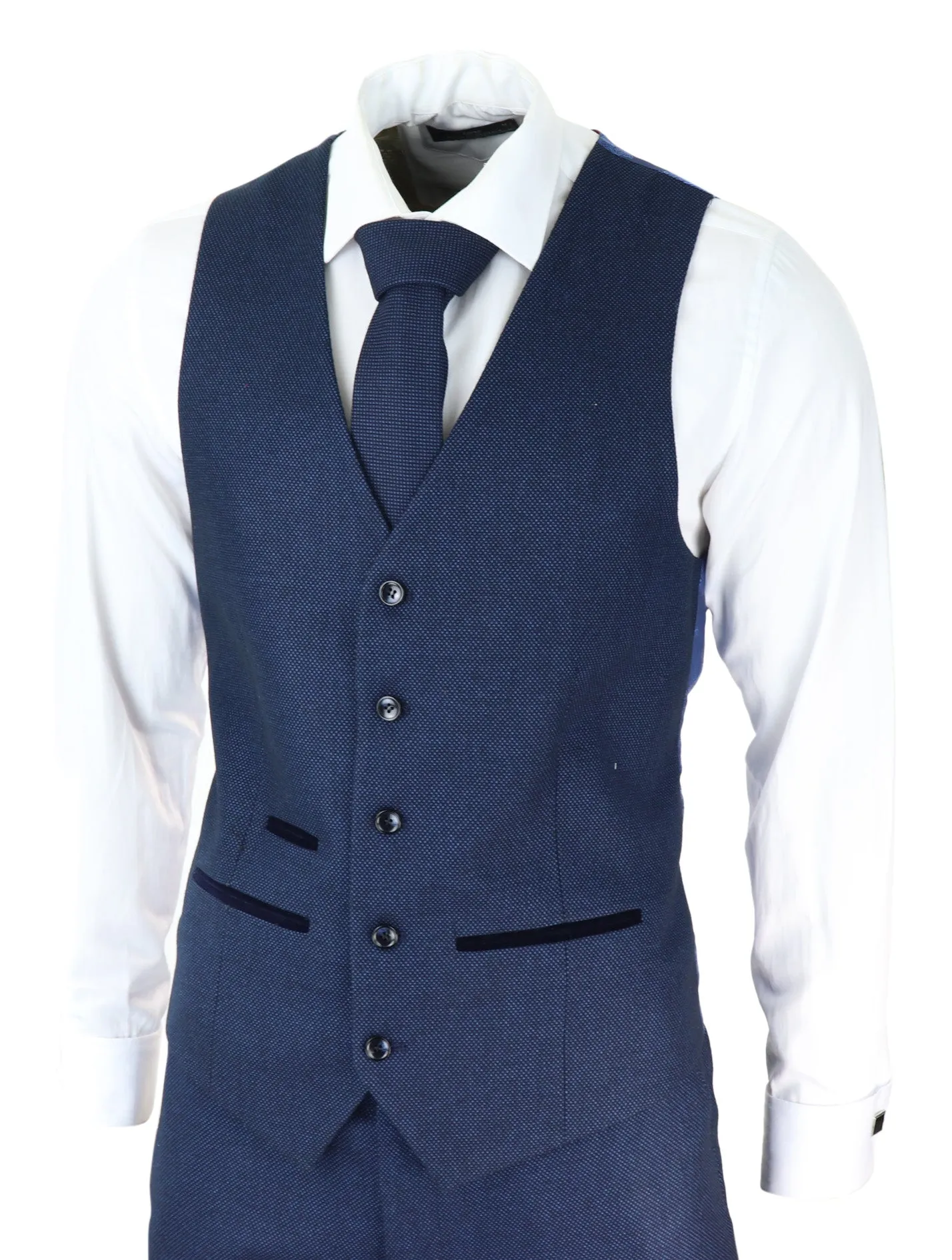 Arthur Blue 3-teiliger Anzug Birdseye-Anzug
