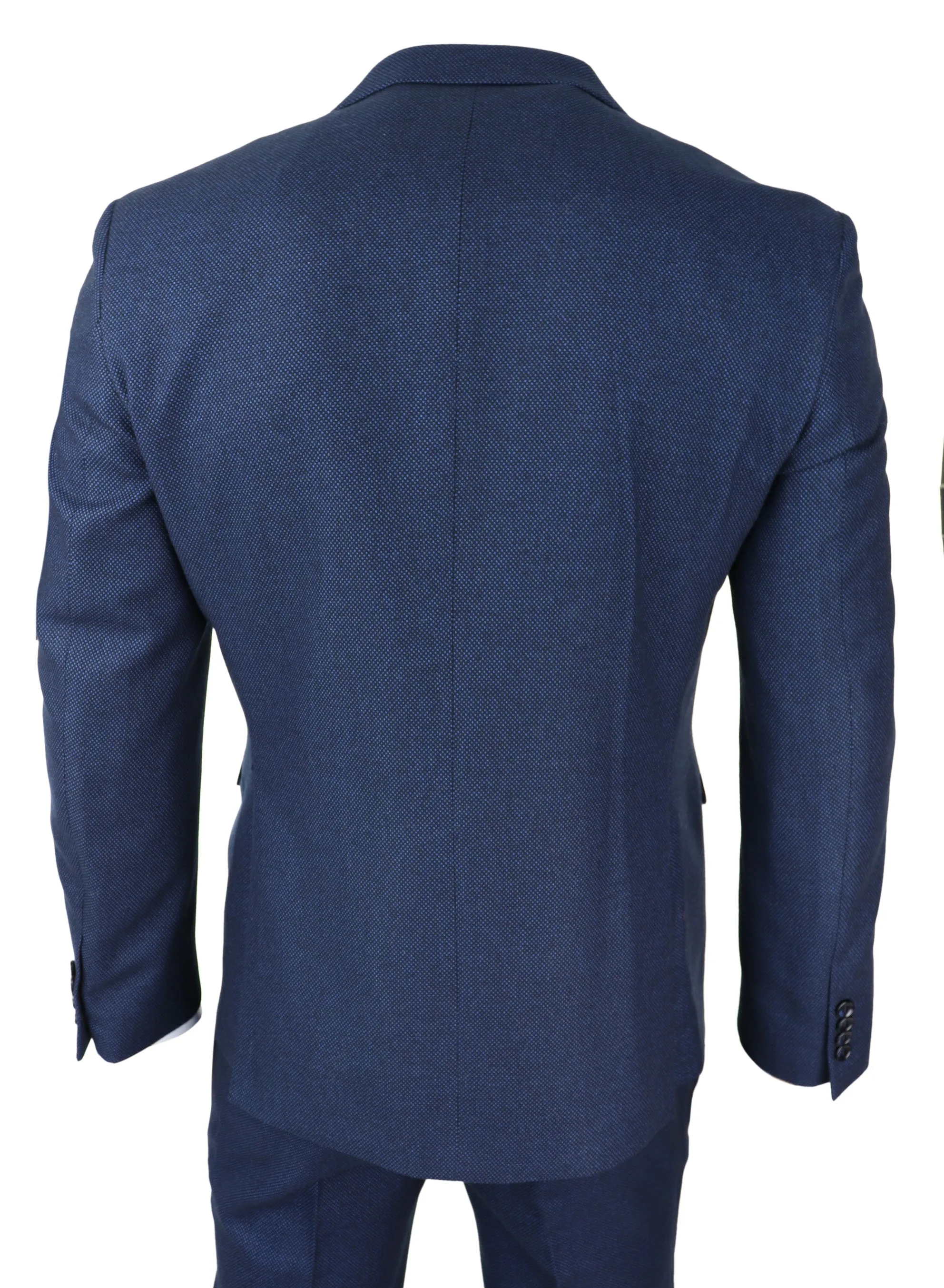 Arthur Blue 3-teiliger Anzug Birdseye-Anzug