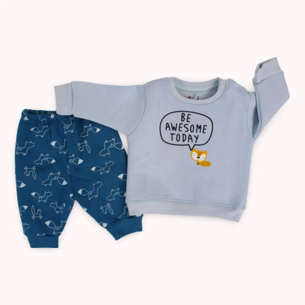Super Foxy Langarm-Fleece-Schlafanzug
