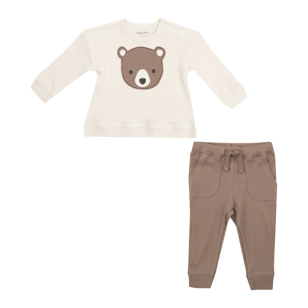 Baby Bear Applikations Sweatshirt und Jogger Set von Angel Dear