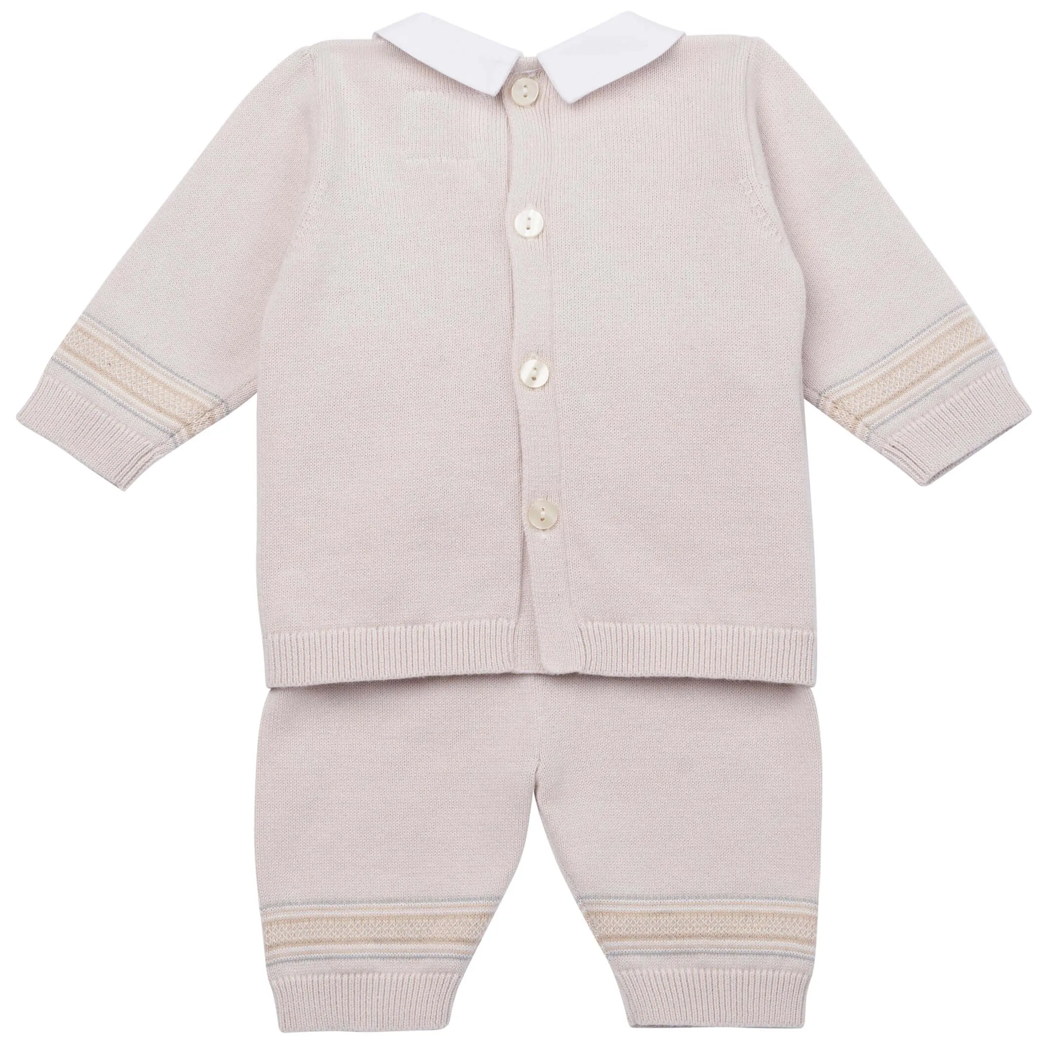 Beige Strick-Set für Babyjungen