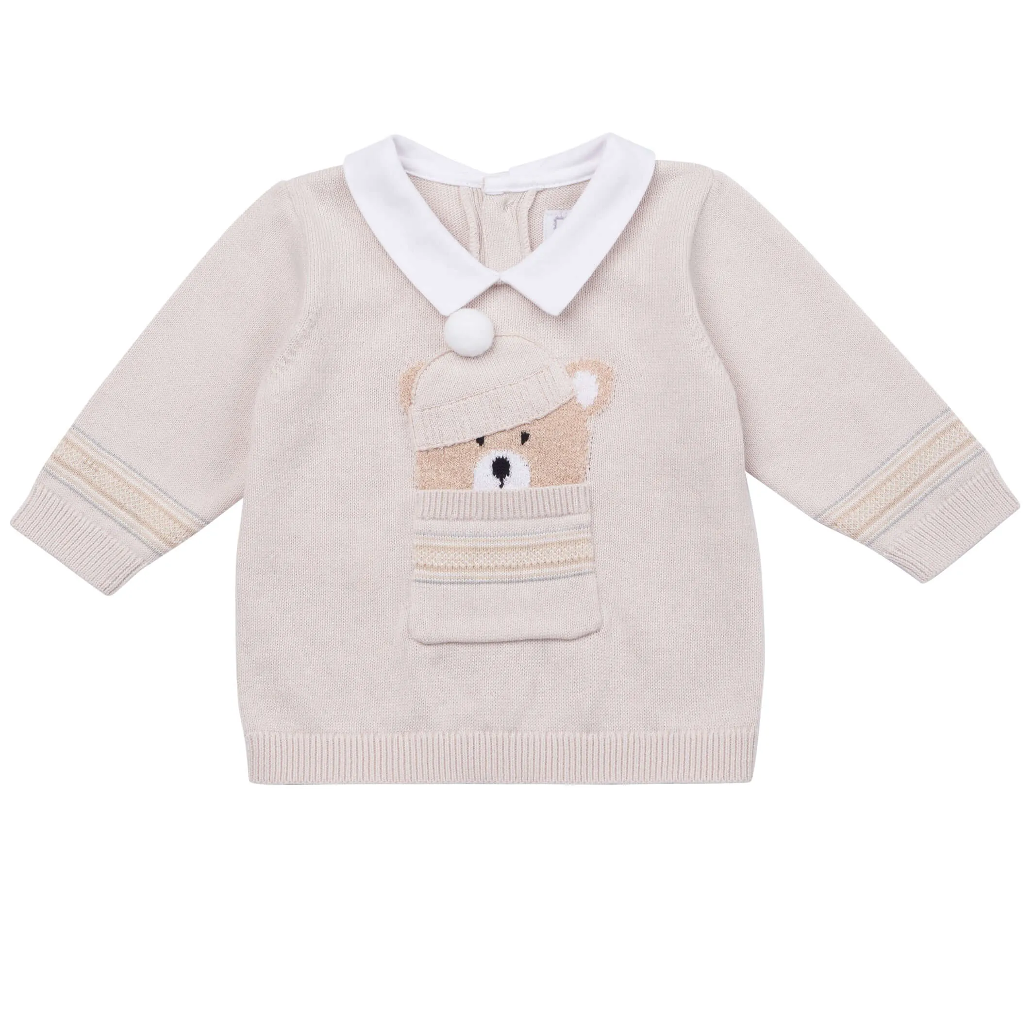 Beige Strick-Set für Babyjungen