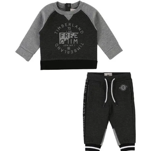 Schwarzer Sweatshirt-Jogginganzug für Babyjungen
