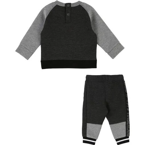 Schwarzer Sweatshirt-Jogginganzug für Babyjungen
