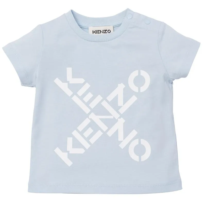 Baby Boys Blaues Kreuz Logo T-Shirt