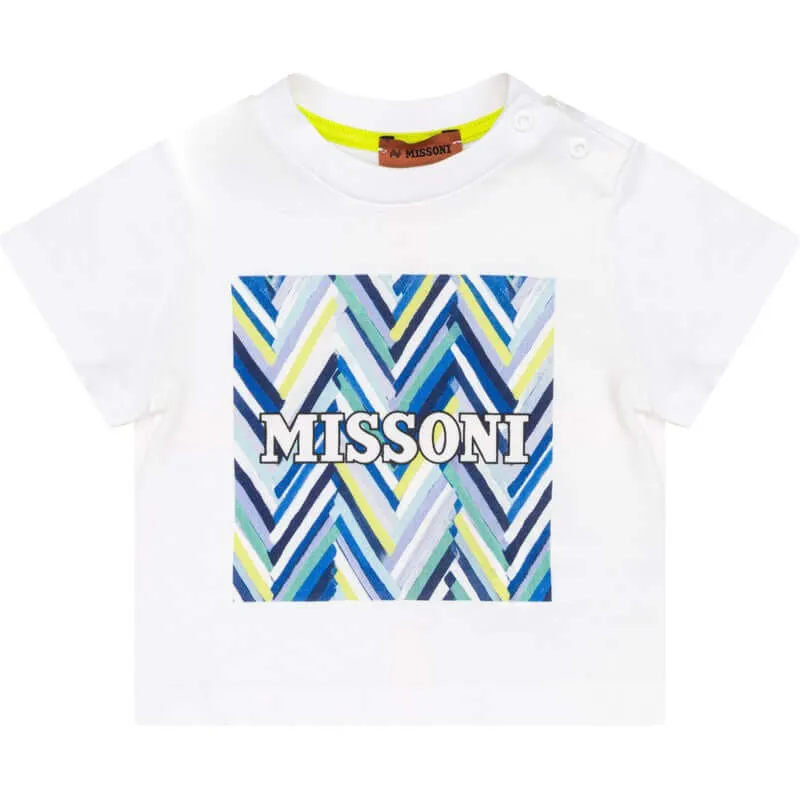 Baby Boys Blaues Grafik-Baumwoll-Logo T-Shirt