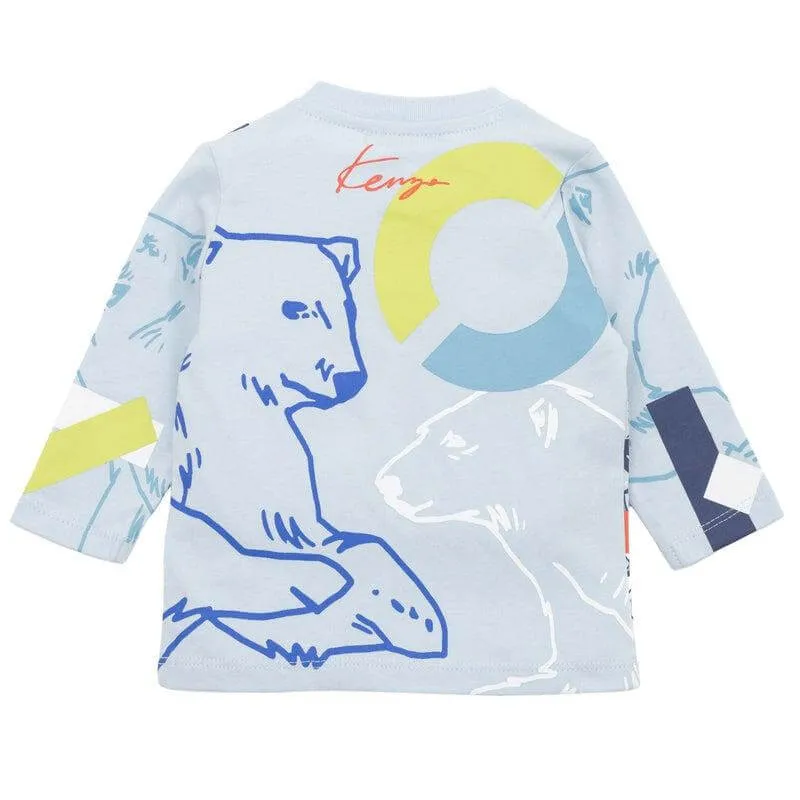 Blaues Langarm-T-Shirt für Babyjungen