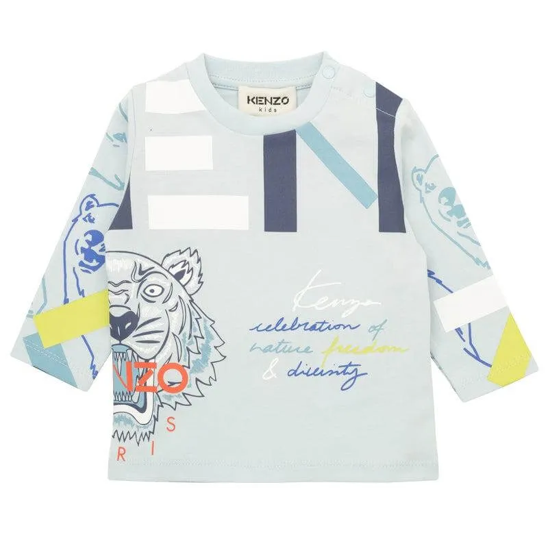 Blaues Langarm-T-Shirt für Babyjungen