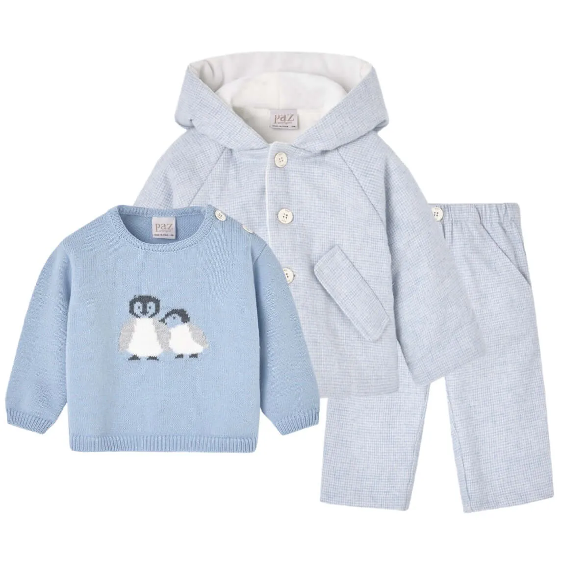 Baby Boys Blau Pinguin 3-teiliges Set