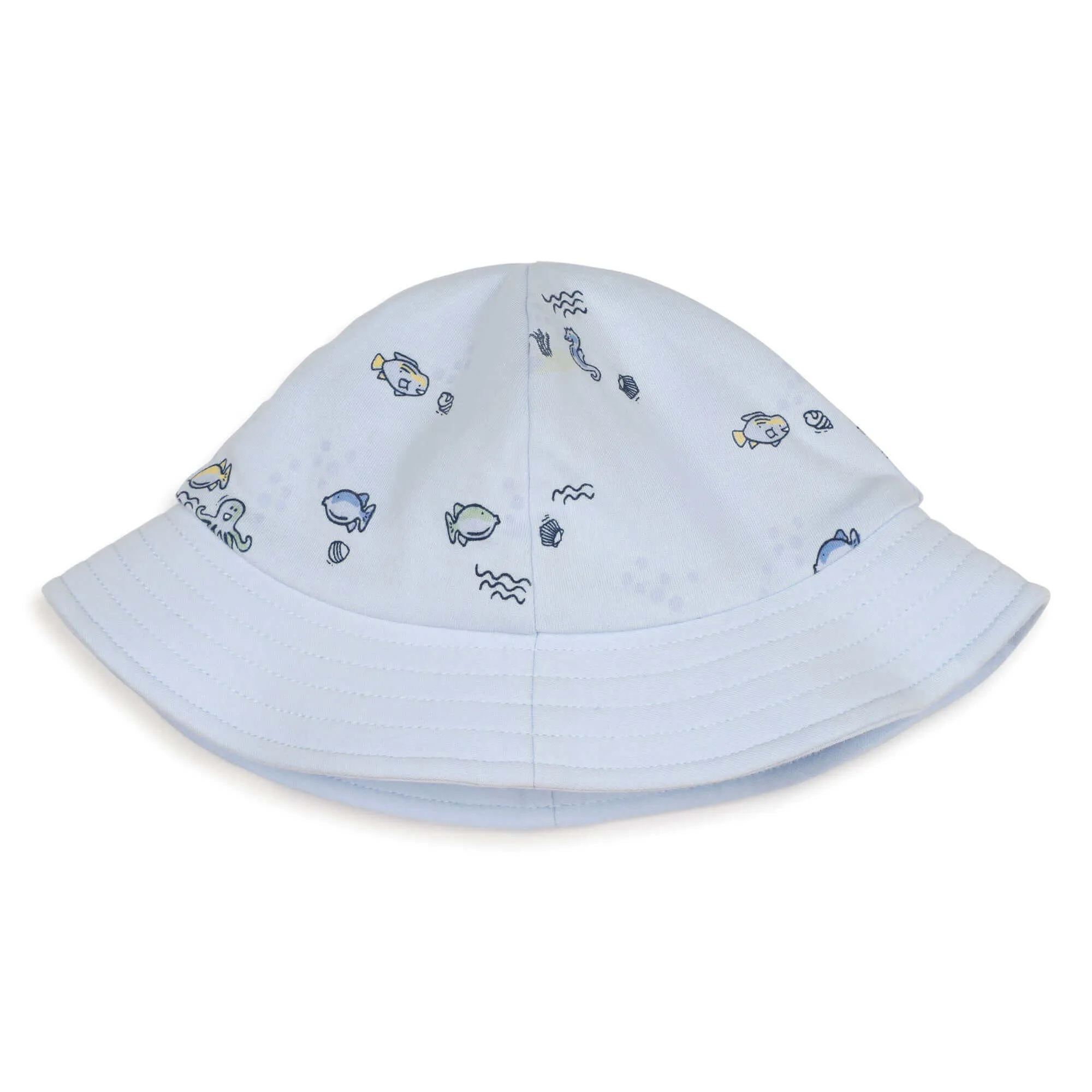 Baby Boys Blaues Meerestier-Kurzarm-Shorts & Hut-Set
