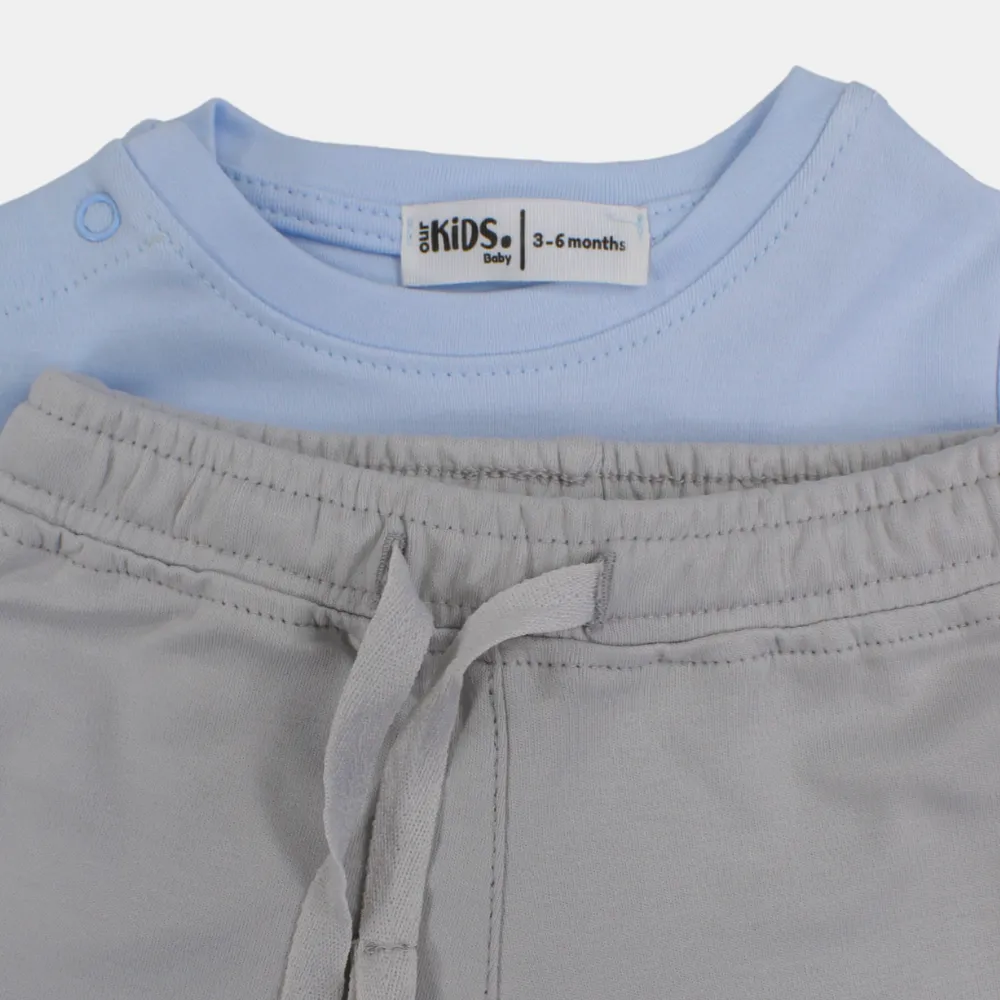 Baby-Jungen Baumwoll-Schlafanzug-Set – Babyblau 