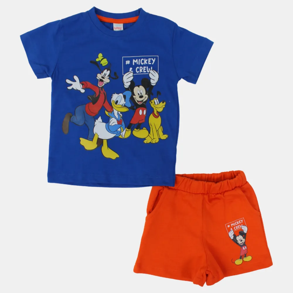 Baby Boys Baumwoll-Pyjama-Set – Mickey Mouse Crew