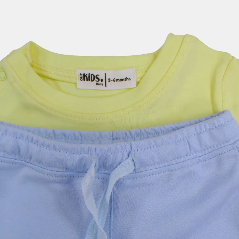 Baby Boys Baumwoll-Pyjama-Set – Gelbes 