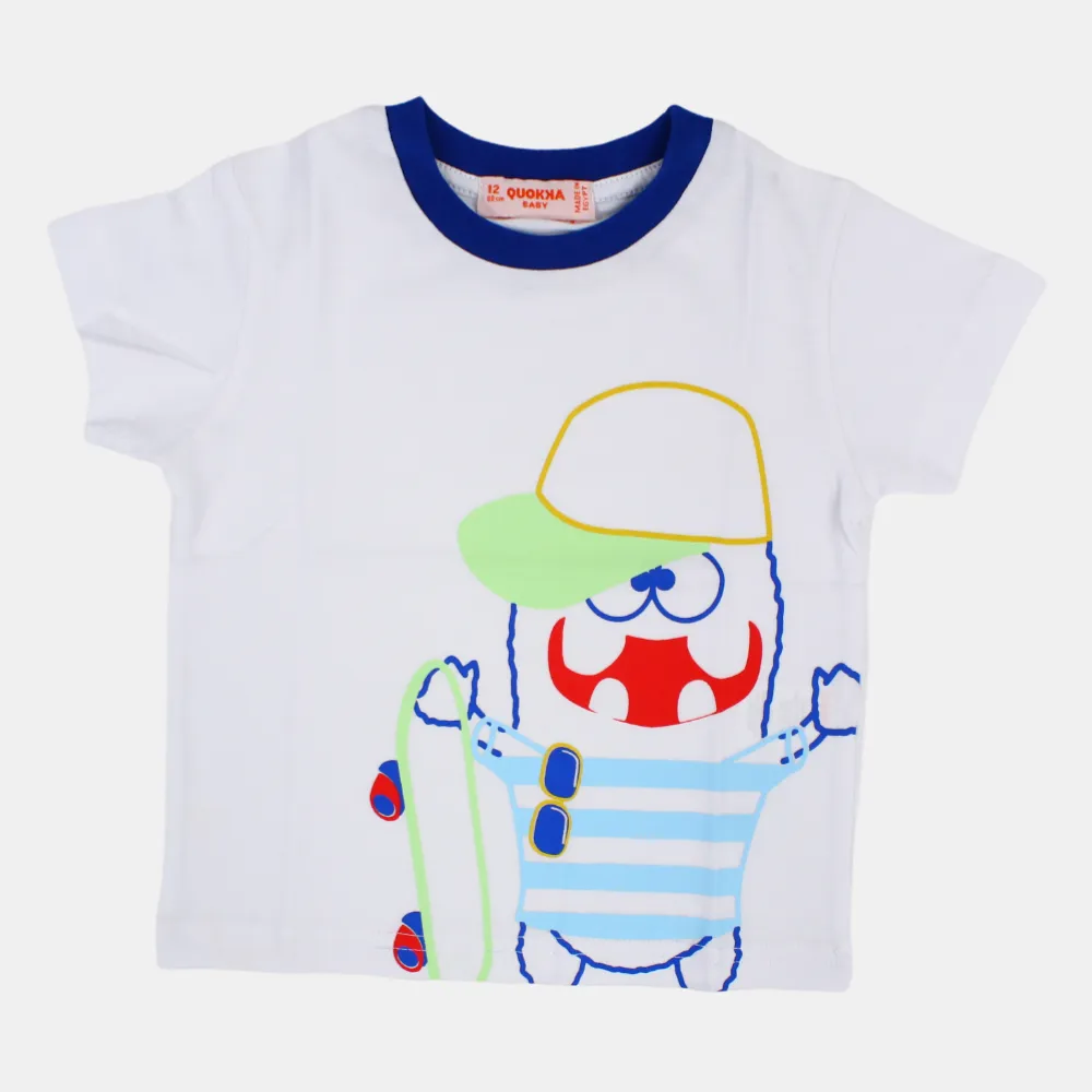 Baby Boys Baumwoll-Kurzarm-T-Shirt mit lustigem Design
