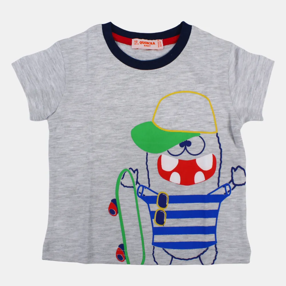 Baby Boys Baumwoll-Kurzarm-T-Shirt mit lustigem Design