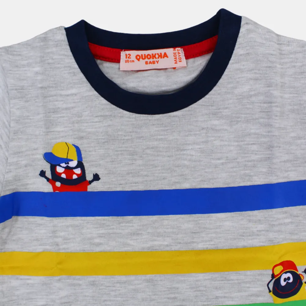 Baby Boys Baumwoll-Kurzarm-T-Shirt mit lustigem Design