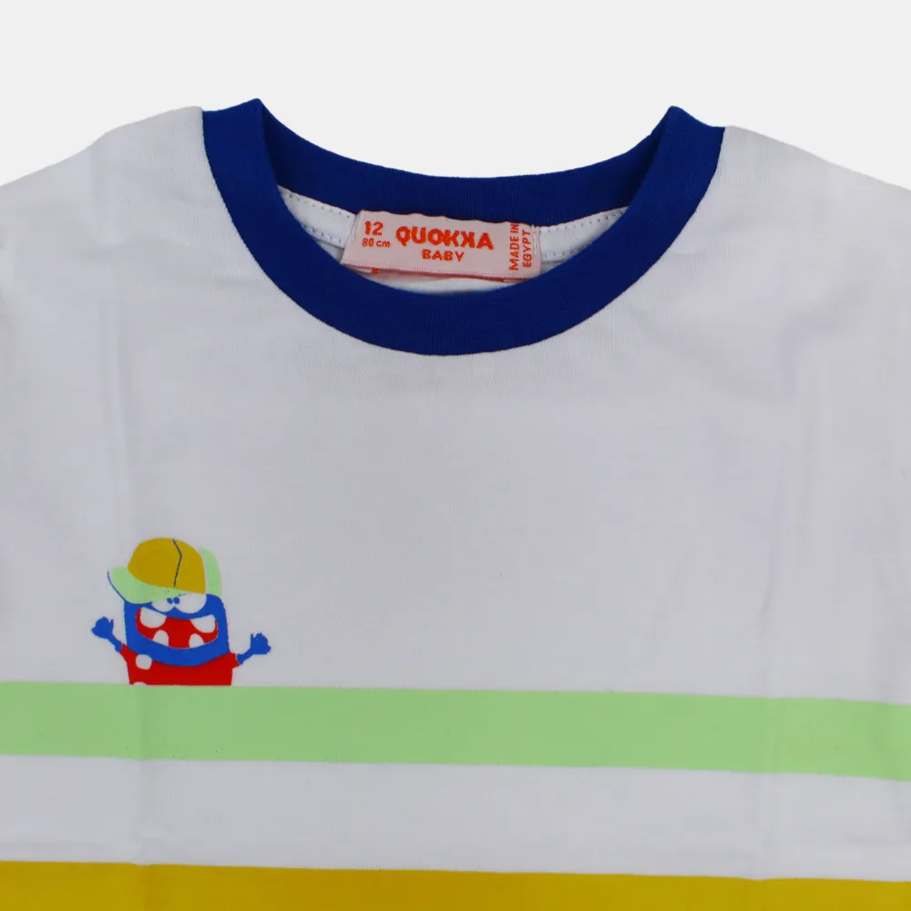 Baby Boys Baumwoll-Kurzarm-T-Shirt mit lustigem Design