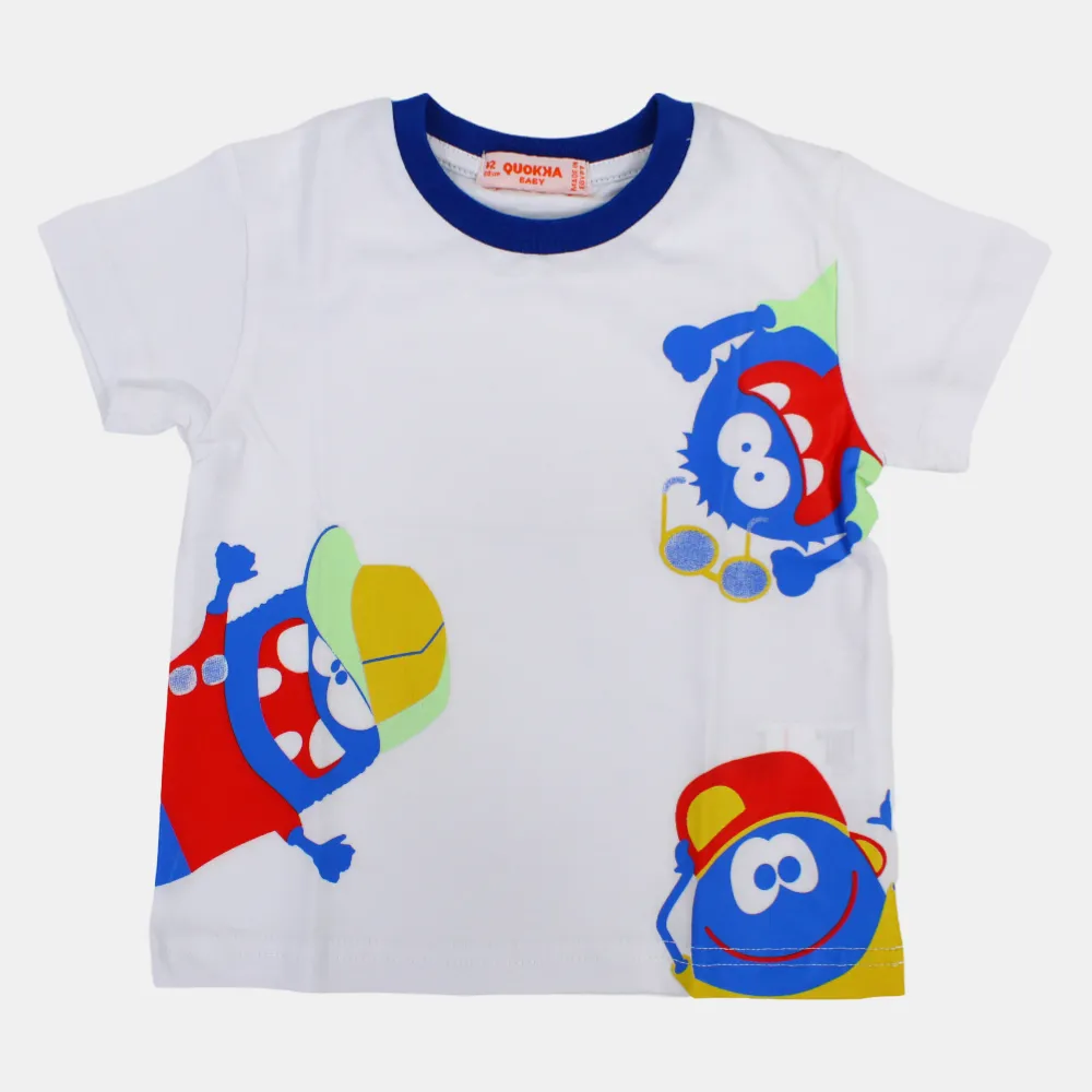 Baby Boys Baumwoll-Kurzarm-T-Shirt mit lustigem Design