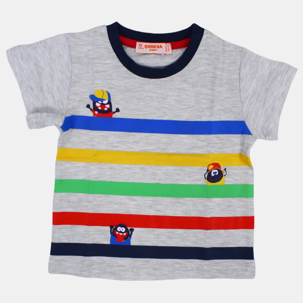 Baby Boys Baumwoll-Kurzarm-T-Shirt mit lustigem Design
