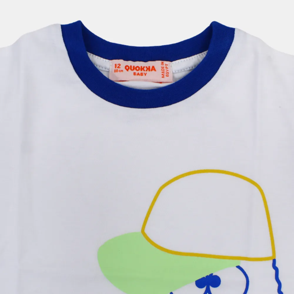 Baby Boys Baumwoll-Kurzarm-T-Shirt mit lustigem Design