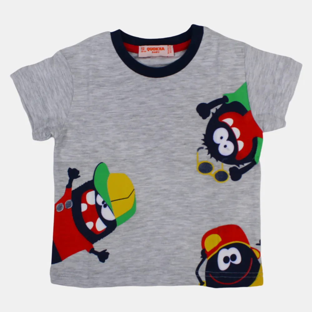 Baby Boys Baumwoll-Kurzarm-T-Shirt mit lustigem Design
