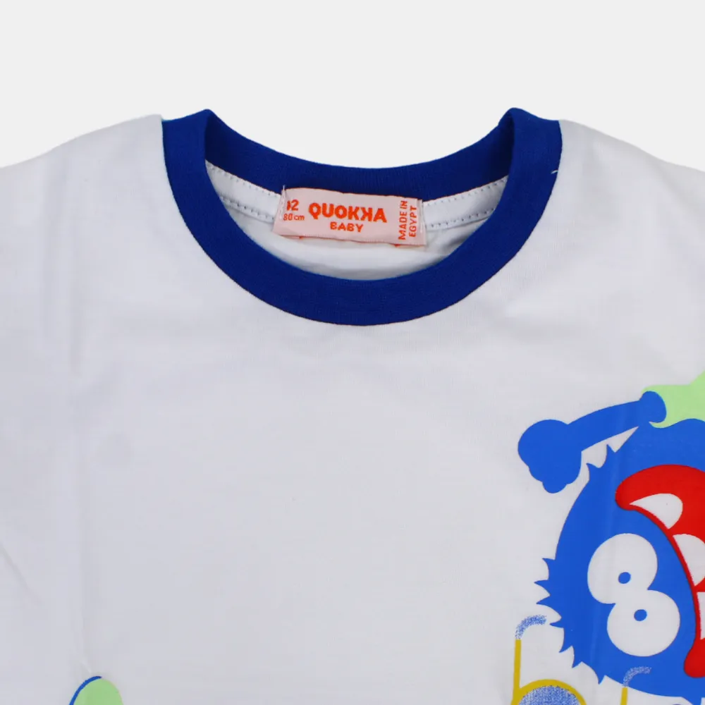 Baby Boys Baumwoll-Kurzarm-T-Shirt mit lustigem Design