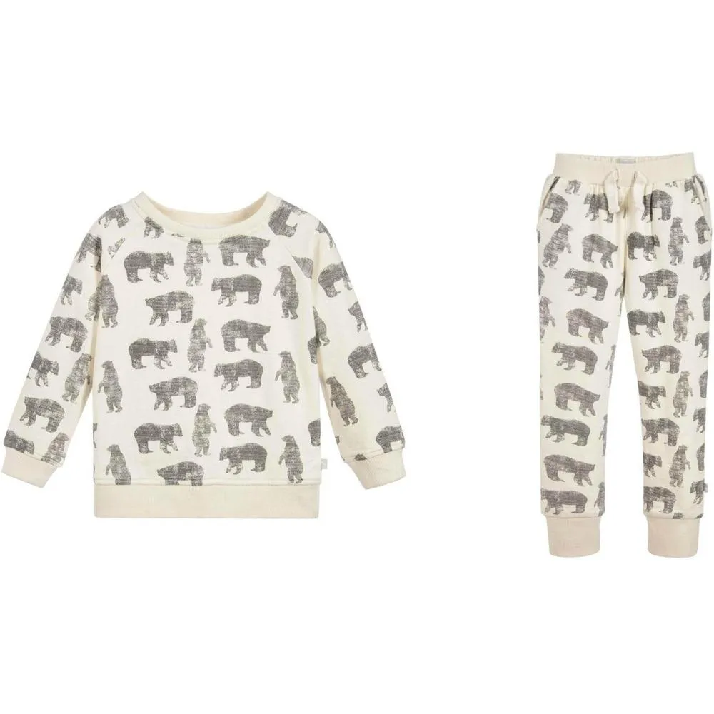 Baby Boys Creme Eisbär Sweat Top und Hose