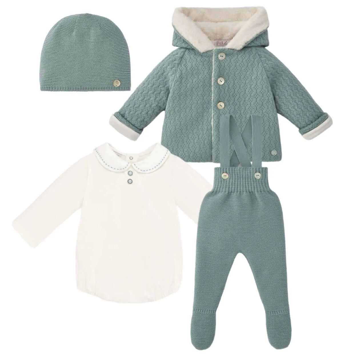 Grünes 4-teiliges Set für Babyjungen