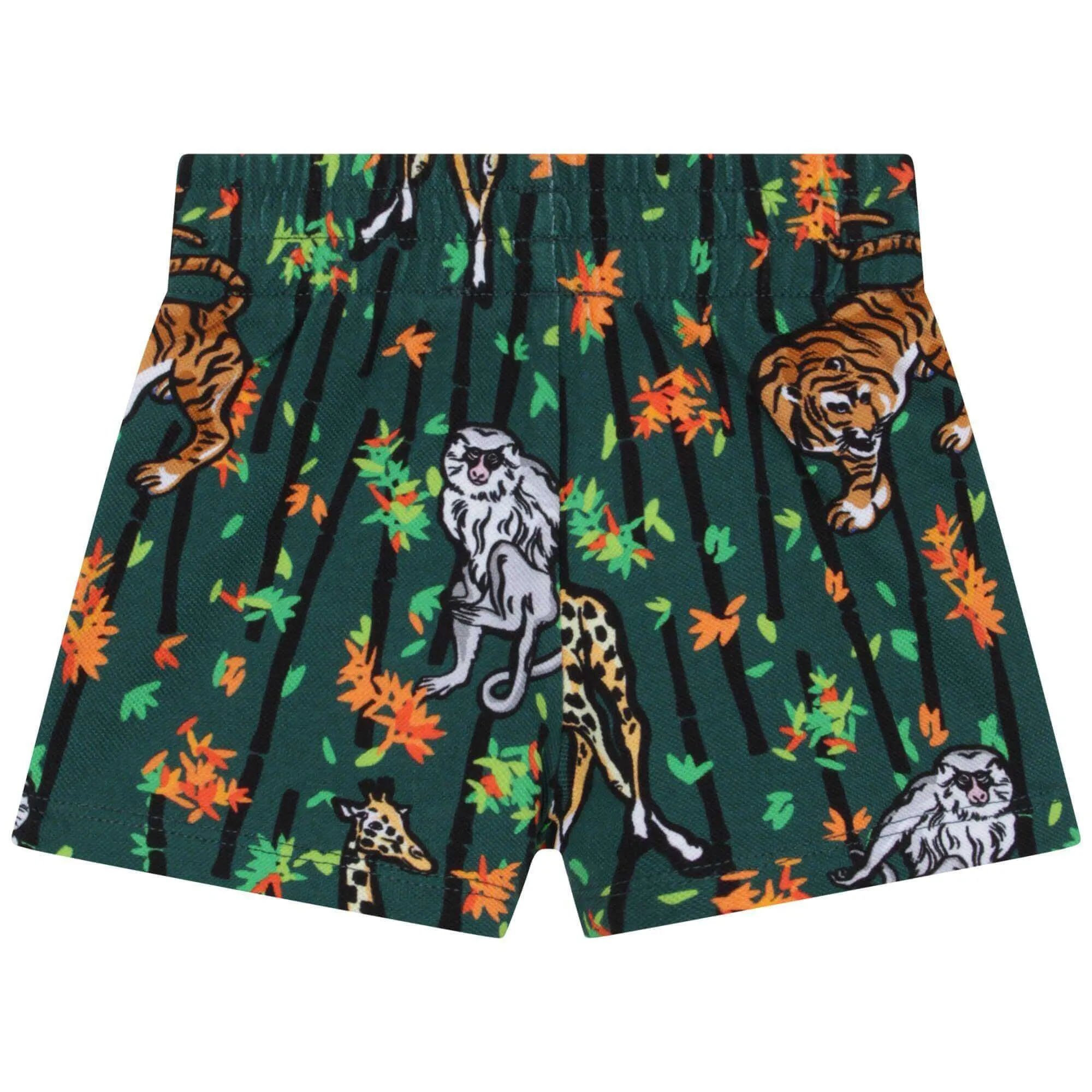 Grün-weißer Baumwoll-Bambus-Tiger-Kurzarmbody für Babyjungen
