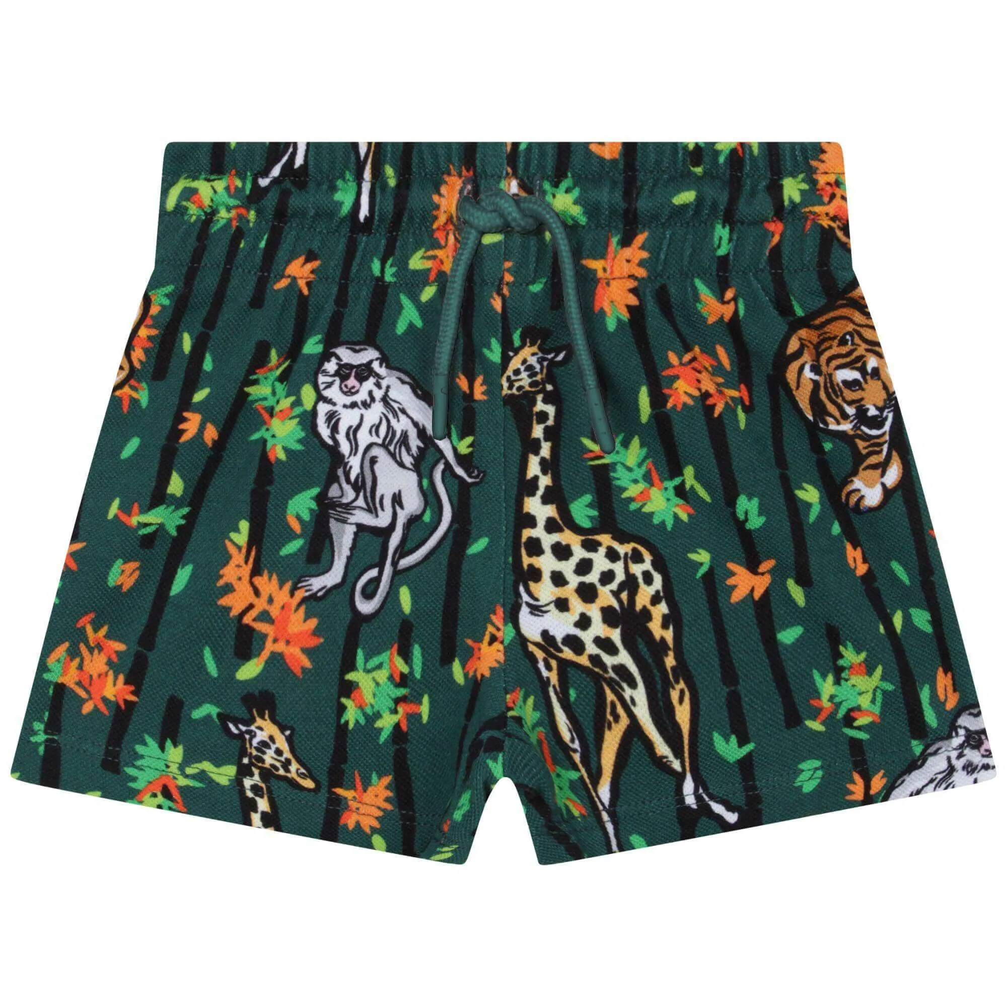 Grün-weißer Baumwoll-Bambus-Tiger-Kurzarmbody für Babyjungen