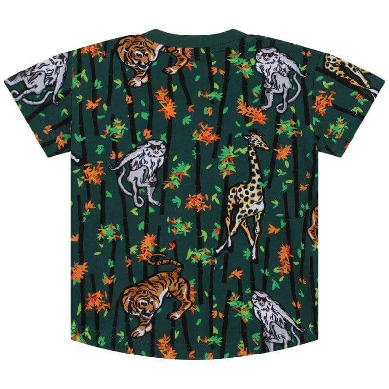 Baby Jungen Grünes Baumwoll-Bambus Tiger T-Shirt