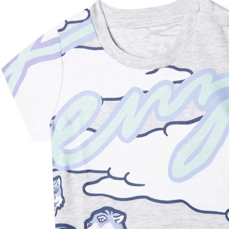 Graues Baumwoll-Logo T-Shirt für Babyjungen