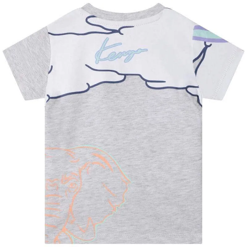 Graues Baumwoll-Logo T-Shirt für Babyjungen