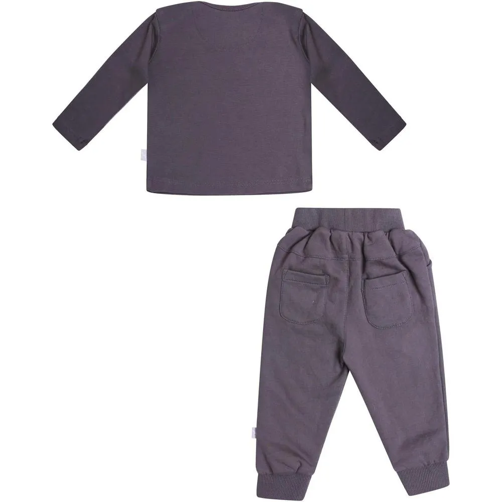 Graues Eisbär-Oberteil und bequeme Hose für Babyjungen